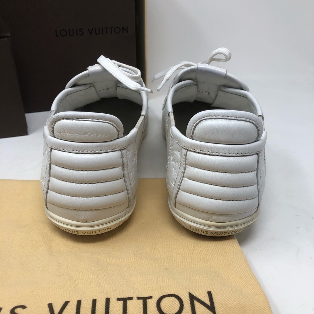 Authentic Louis Vuitton white leather sneakers - Picture 3 of 8